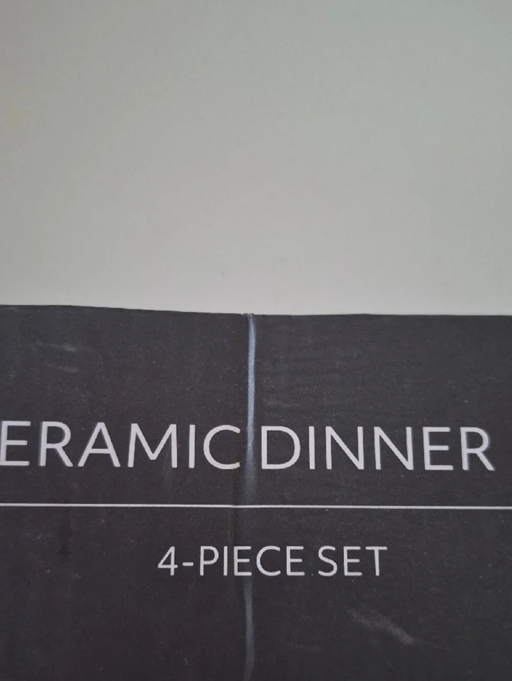 Sur La Table White Ceramic Dinner Plate with Navy Stripes - 4-Piece Set